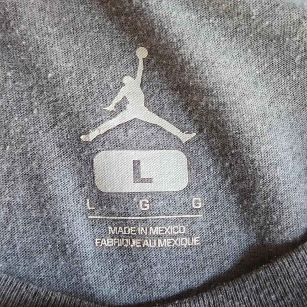 Jordan Retro 11 Concord Photo Men's Large Grey Long Sleeve Graphic T-Shirt